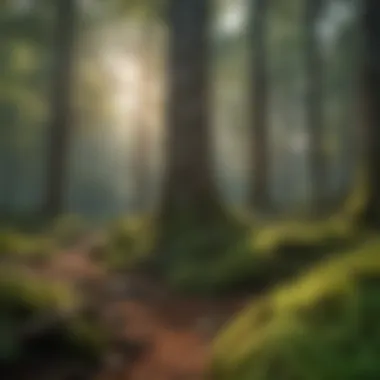 The Underlying Ecosystem of the Forest Floor A vibrant forest floor with various flora supporting tree ecosystems