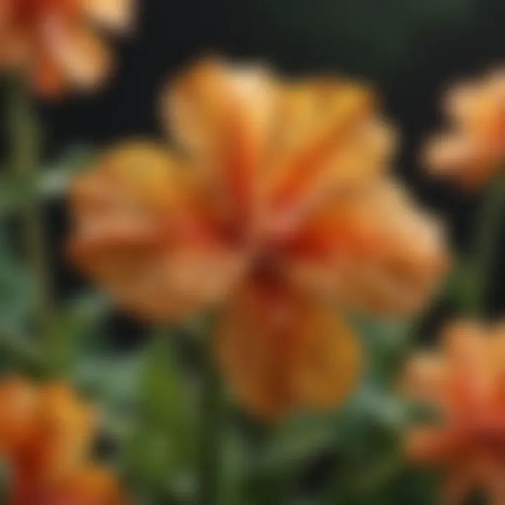 Illustration of the biological structure of a tuberous flower