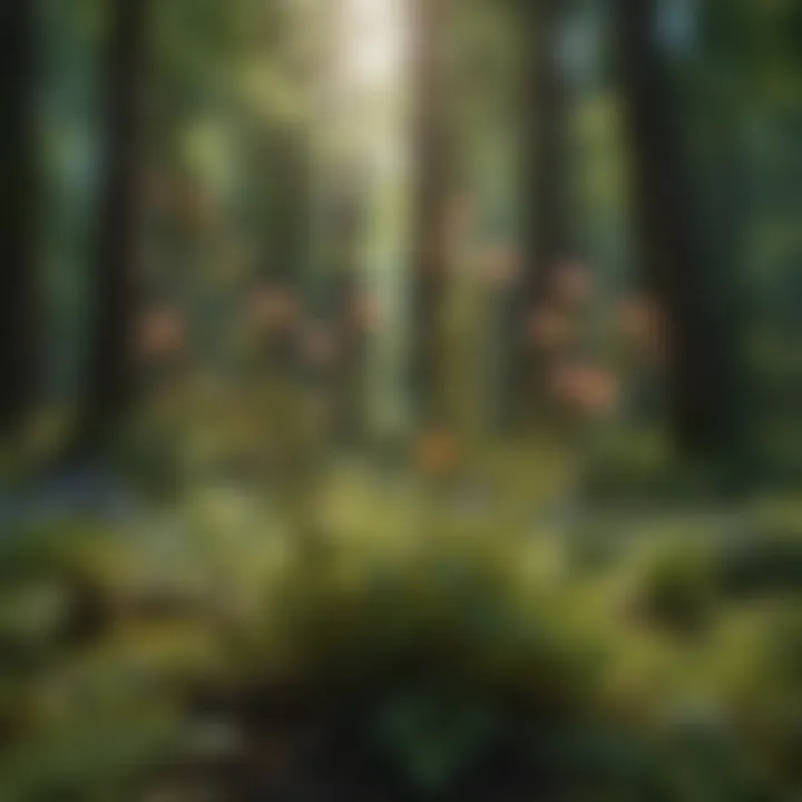A diverse array of tuberous flowers in their natural forest habitat