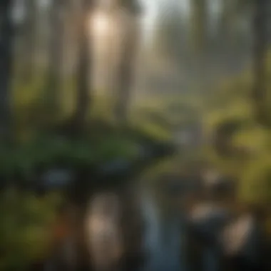 A picturesque landscape showcasing the habitat of freshwater fish