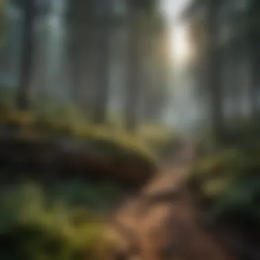 Varied Altitudes in Forest Ecosystems Detailed view of a forest landscape showcasing varied altitudes