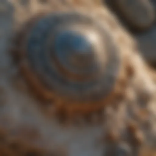 Close-up view of a beach knob showcasing intricate geological features