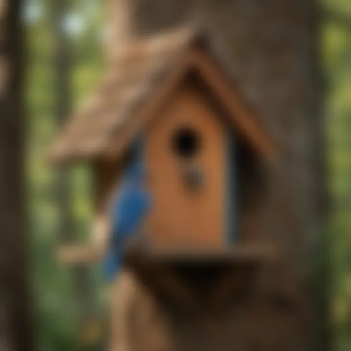 Close-up of bluebird house maintenance practices