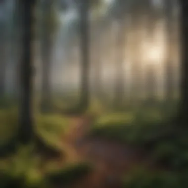 Density in Forestry Ecosystems Illustration depicting the concept of density in forestry ecosystems