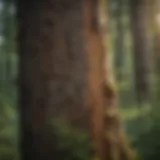 Close-up of a hemlock tree showing signs of decline