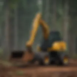 Feller buncher attachment on a skid steer in action