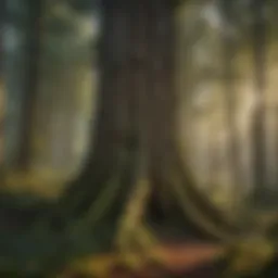 A diverse forest showcasing various tree species and undergrowth