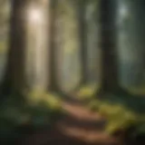 A dense forest showcasing diverse tree species