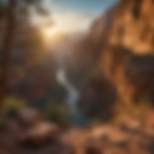 Panoramic view of the Grand Canyon during sunrise