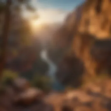 Grand Canyon at Dawn: A New Day Begins Panoramic view of the Grand Canyon during sunrise