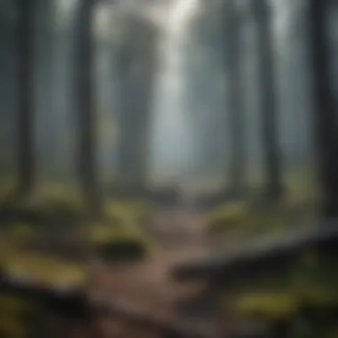 Contaminated Forest Landscape A forest area with visible signs of asbestos contamination