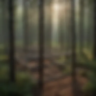 A scenic view showing the integration of pipe corrals within sustainable woodland management