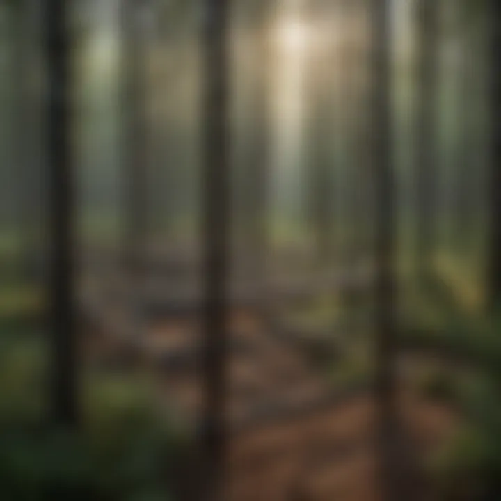 A scenic view showing the integration of pipe corrals within sustainable woodland management