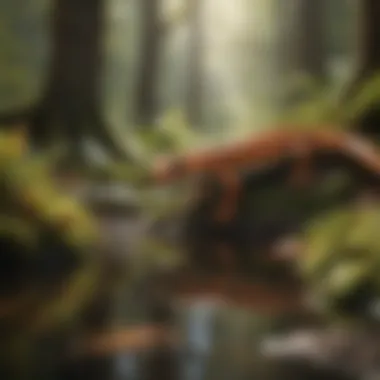 Nutrient Cycling in Forest Ecosystems Diagram illustrating nutrient cycling involving salamanders