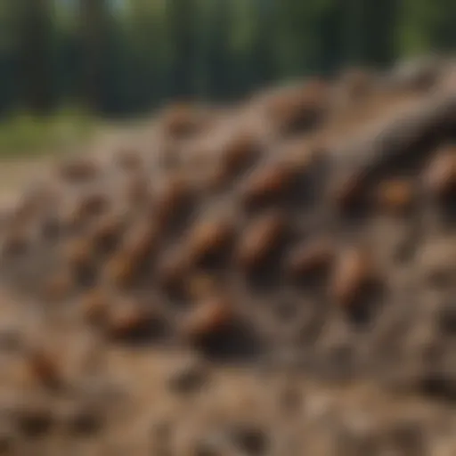 Close-up view of Shasta termite colonies within wood.