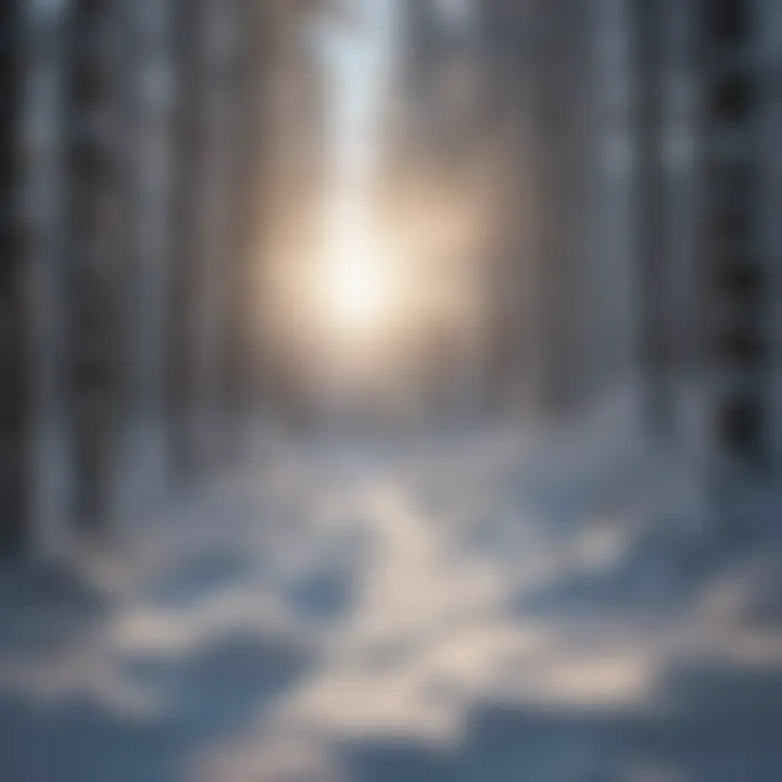 Diverse forest ecosystem under snow coverage emphasizing biodiversity
