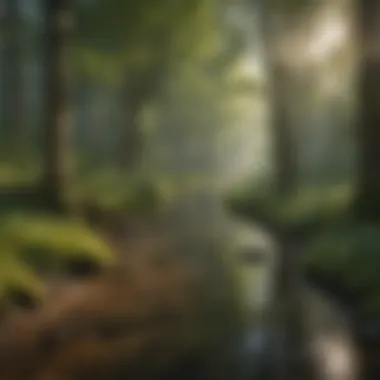 Serenity of a Forest Spring A serene forest spring surrounded by lush greenery