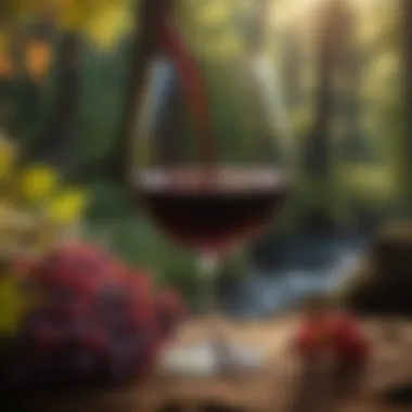 Tannins in Winemaking Wine glass filled with tannin-rich red wine, highlighting its role in winemaking