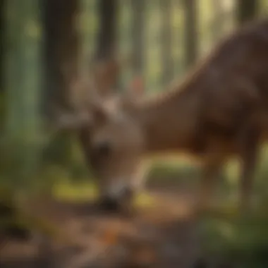 Close-up of deer munching on forbs