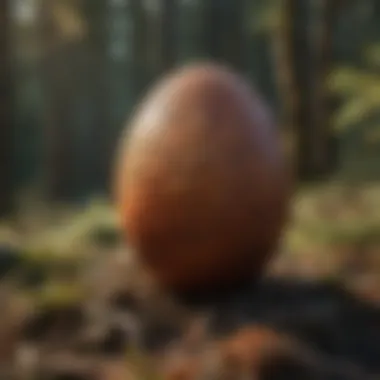 Close-up of an eagle egg, showcasing its texture and colors