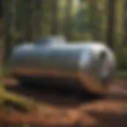 Detailed view of a 50 gallon L shaped fuel tank showcasing its design features