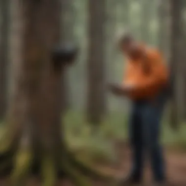 Assessing Tree Health Forest engineer assessing tree health