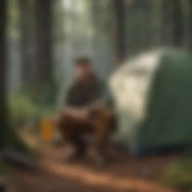 Promoting Sustainability in Camping A camp host demonstrating sustainable practices