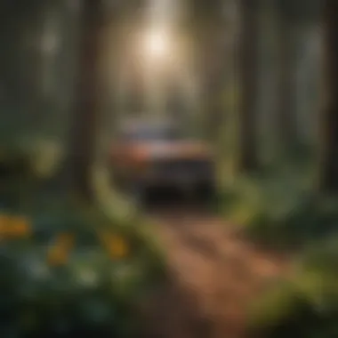 Diverse Flora in Forest Landscape A serene forest landscape showcasing diverse flora