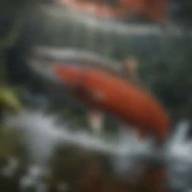 Salmon Spawning: The Beginning of the Lifecycle Illustration of salmon spawning in freshwater