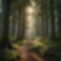 Diverse M trees in a lush forest setting