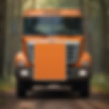 Significance of the Orange Placard Close-up view of an orange placard on a truck indicating hazardous materials.