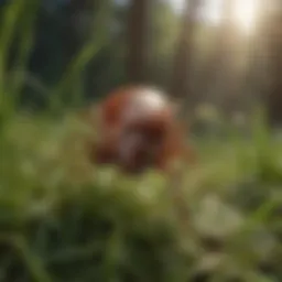 Close-up of a tick on grass