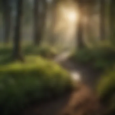 Sustainable Management Practices A serene woodland environment illustrating sustainable management practices alongside invasive species control