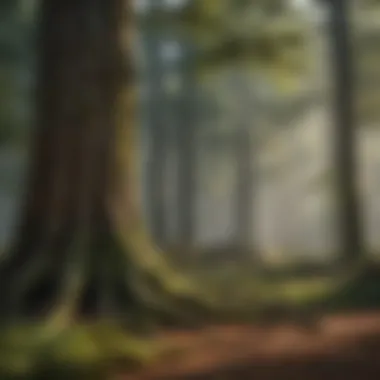 Diverse Tree Species in a Forest A serene forest landscape showcasing diverse tree species.