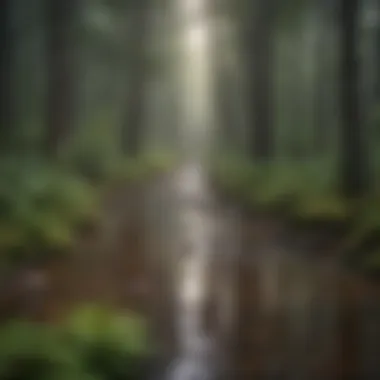 Effects of Rainfall on Gaylord's Woodlands Rainfall impacting the forest floor in Gaylord