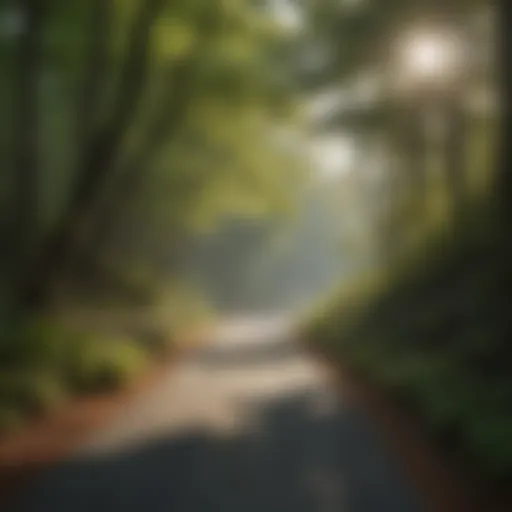 Scenic view of the Virginia Creeper Trail winding through lush forest