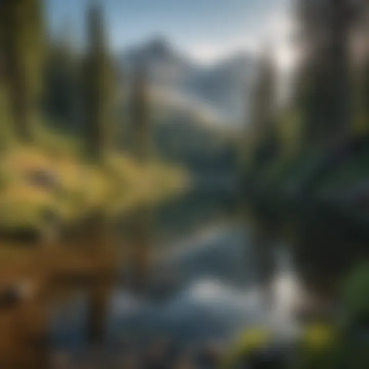A serene alpine lake nestled in the Wasatch