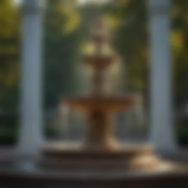 Elegant Architectural Features of the Fountain Architectural details of the Wayland Square fountain