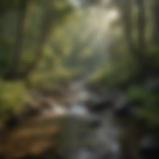 Tranquil view of Whiskey Creek surrounded by lush greenery